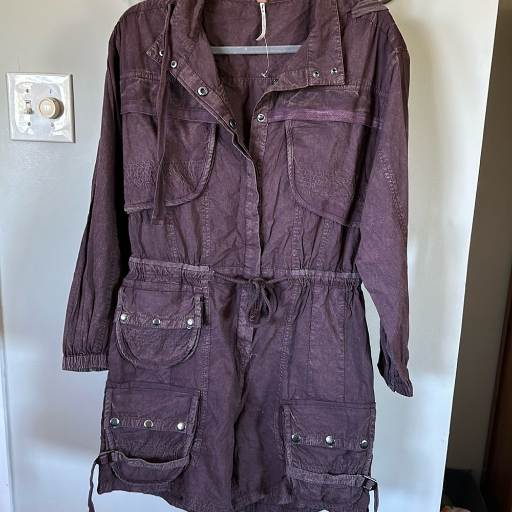 Free People Women's Purple Utility Shorts